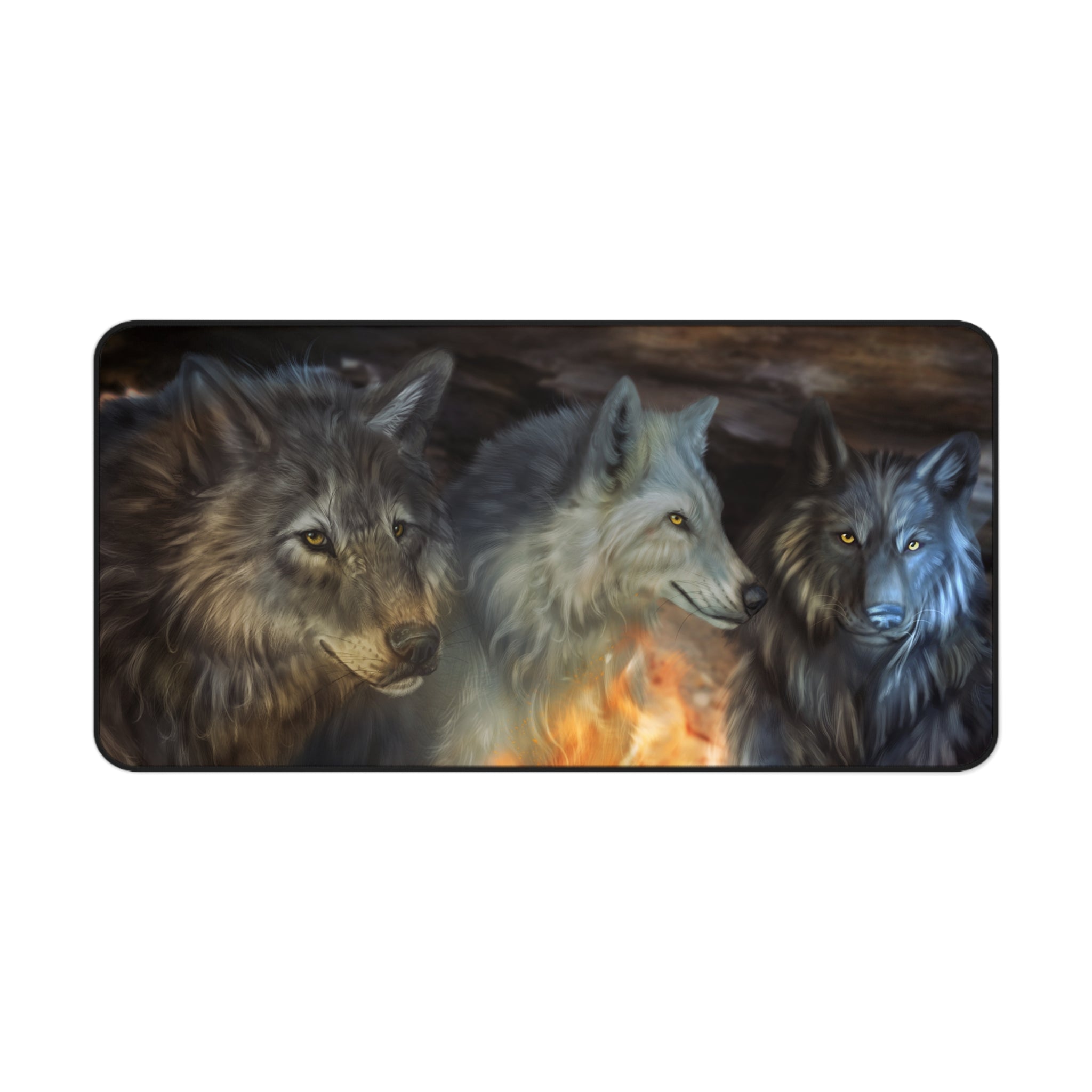 Fire Wolves 16x32 Mouse Pad Desk Mat