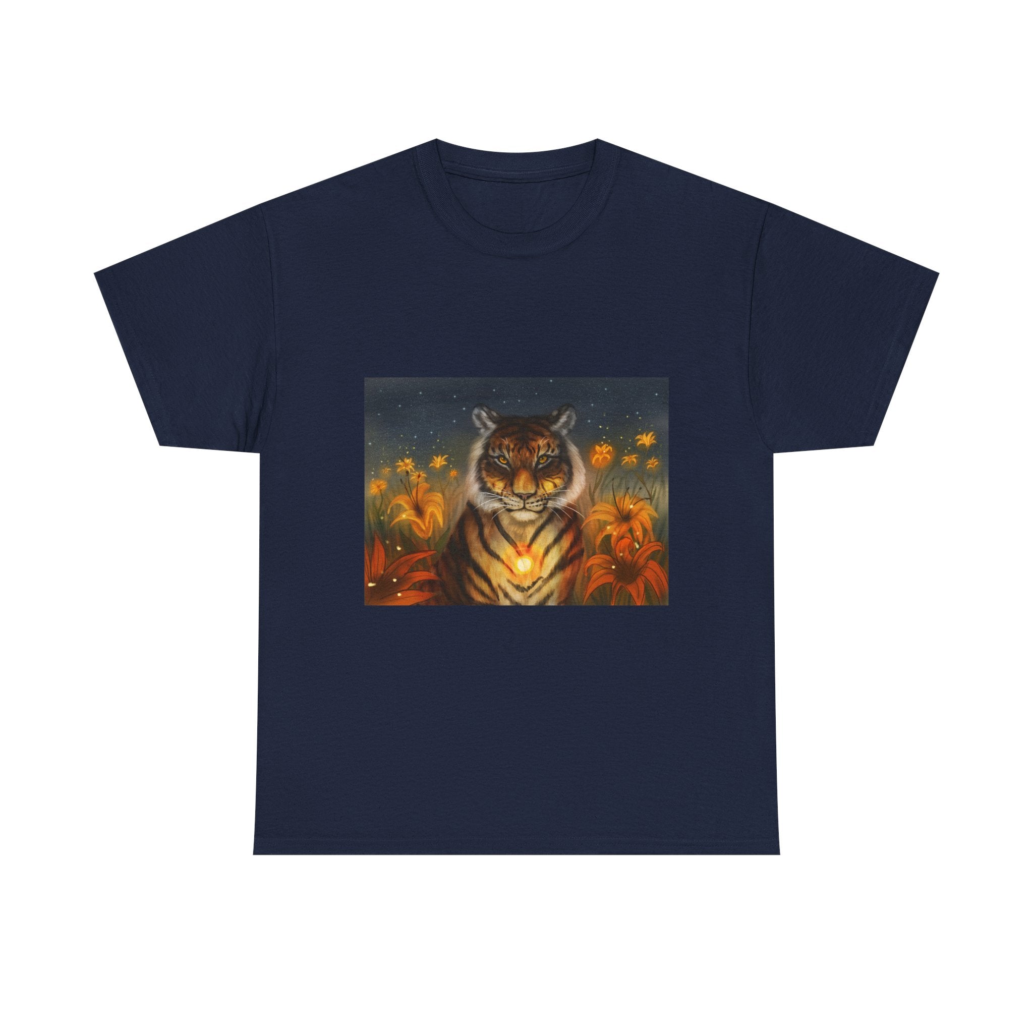 Tiger Lilies  heavy Unisex Adult Cotton Tee