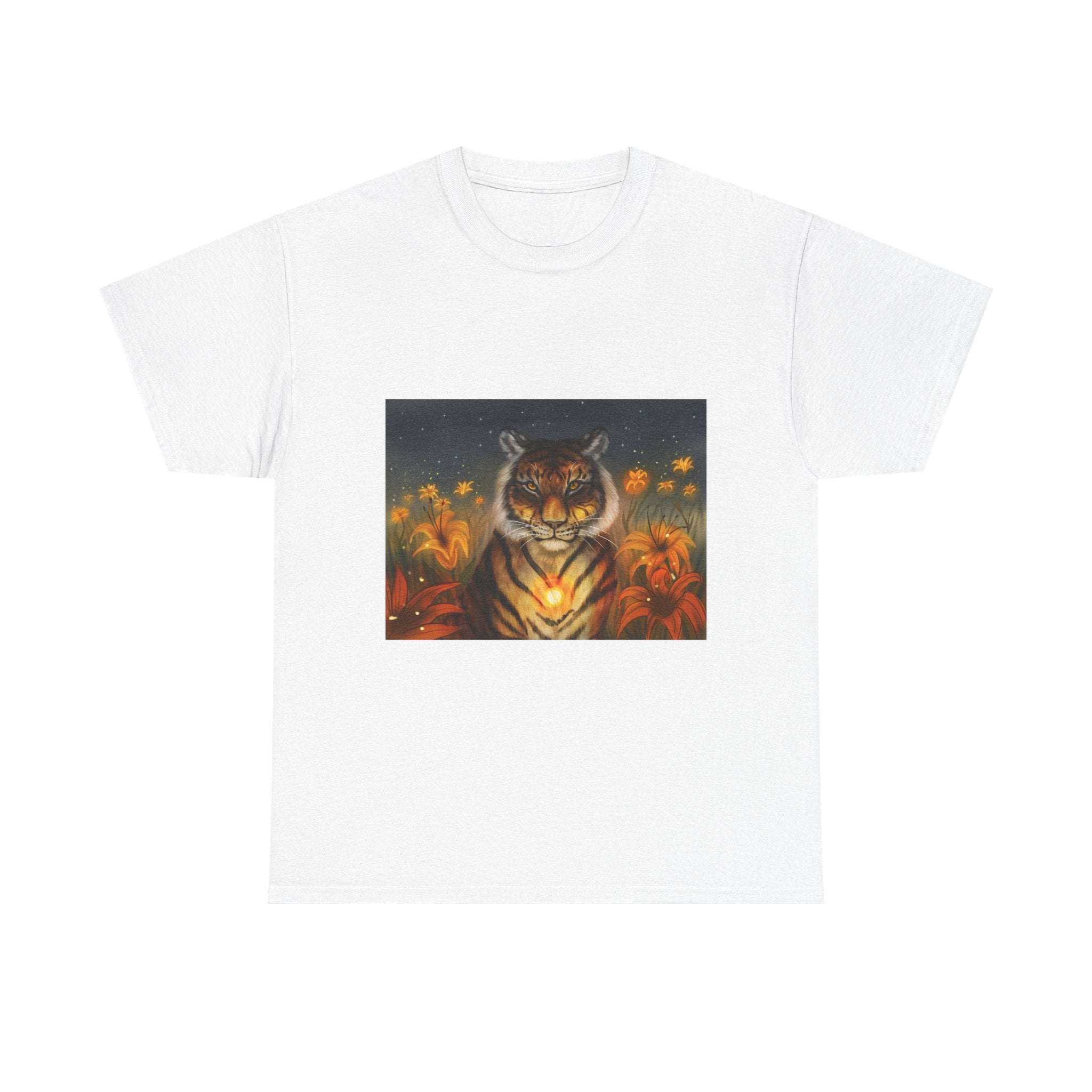 Tiger Lilies  heavy Unisex Adult Cotton Tee