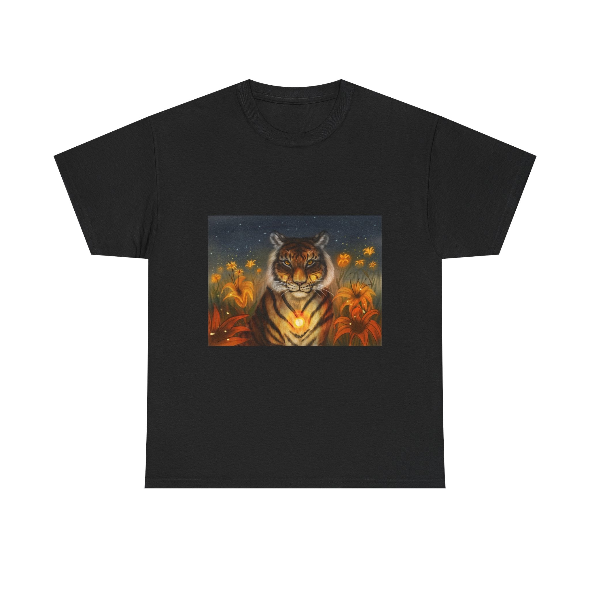 Tiger Lilies  heavy Unisex Adult Cotton Tee