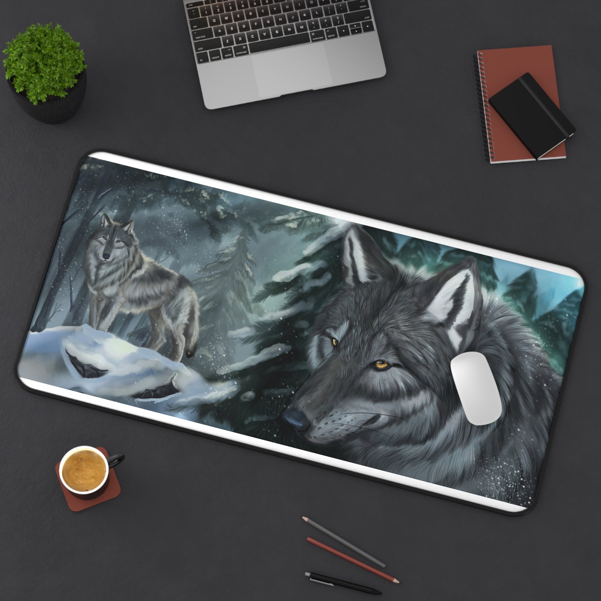 Winter Wolves 16x32 Mouse Pad Desk Mat