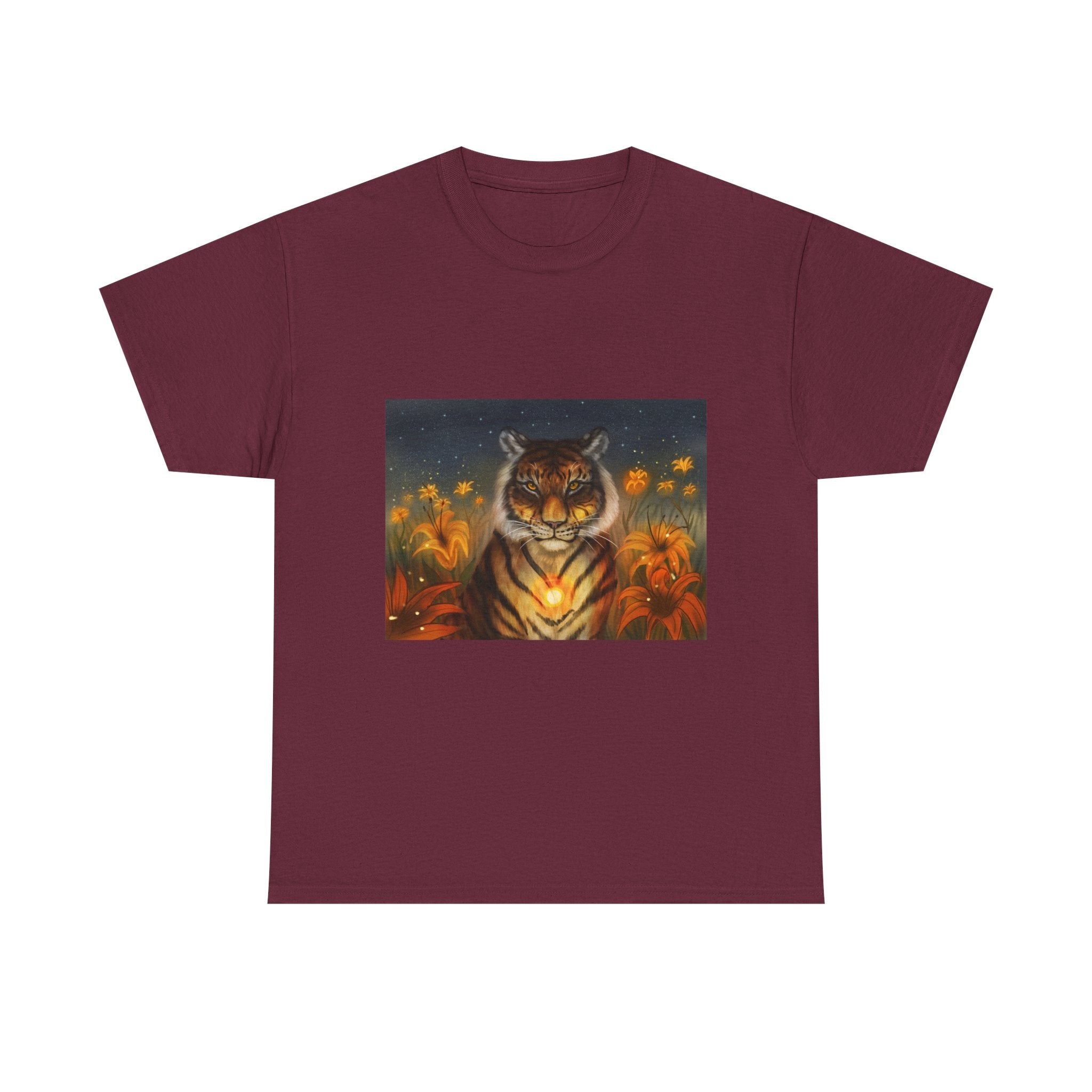 Tiger Lilies  heavy Unisex Adult Cotton Tee