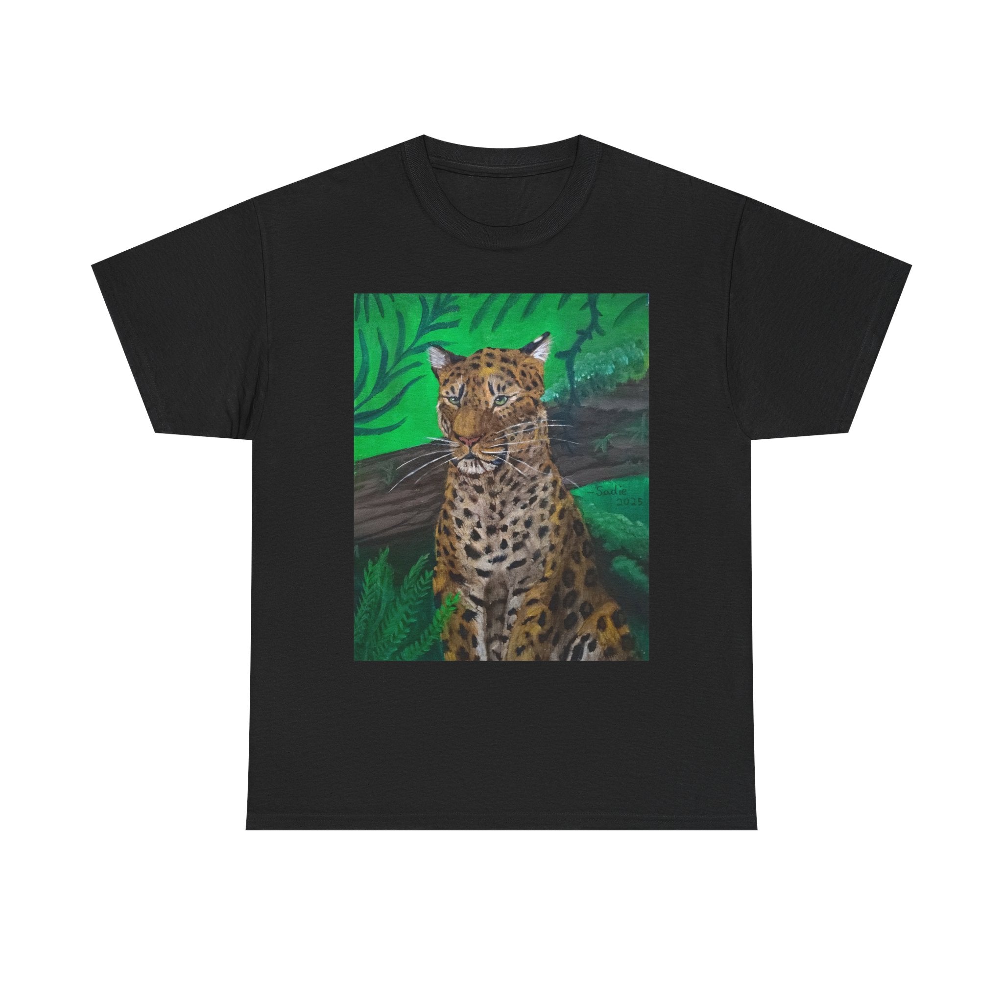 Green Leopard   heavy Unisex Adult Cotton Tee