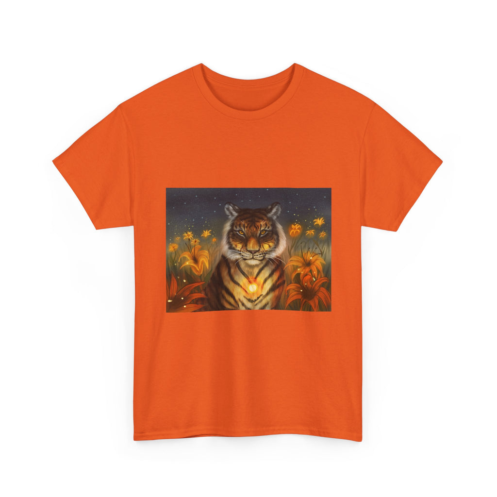 Tiger Lilies  heavy Unisex Adult Cotton Tee