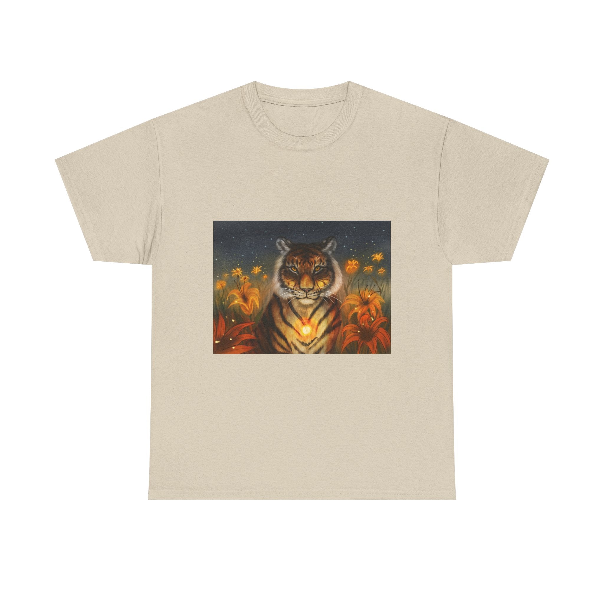 Tiger Lilies  heavy Unisex Adult Cotton Tee