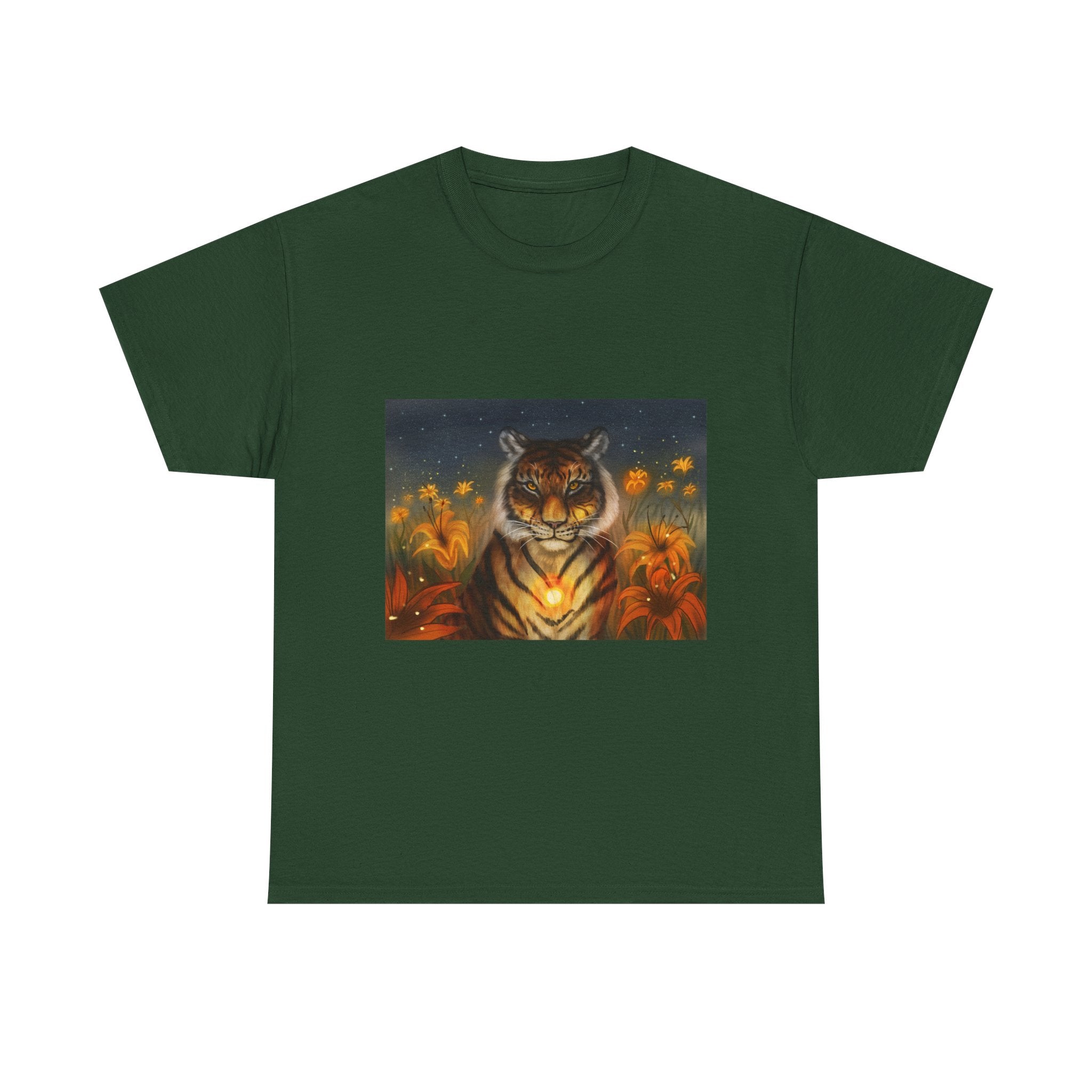 Tiger Lilies  heavy Unisex Adult Cotton Tee