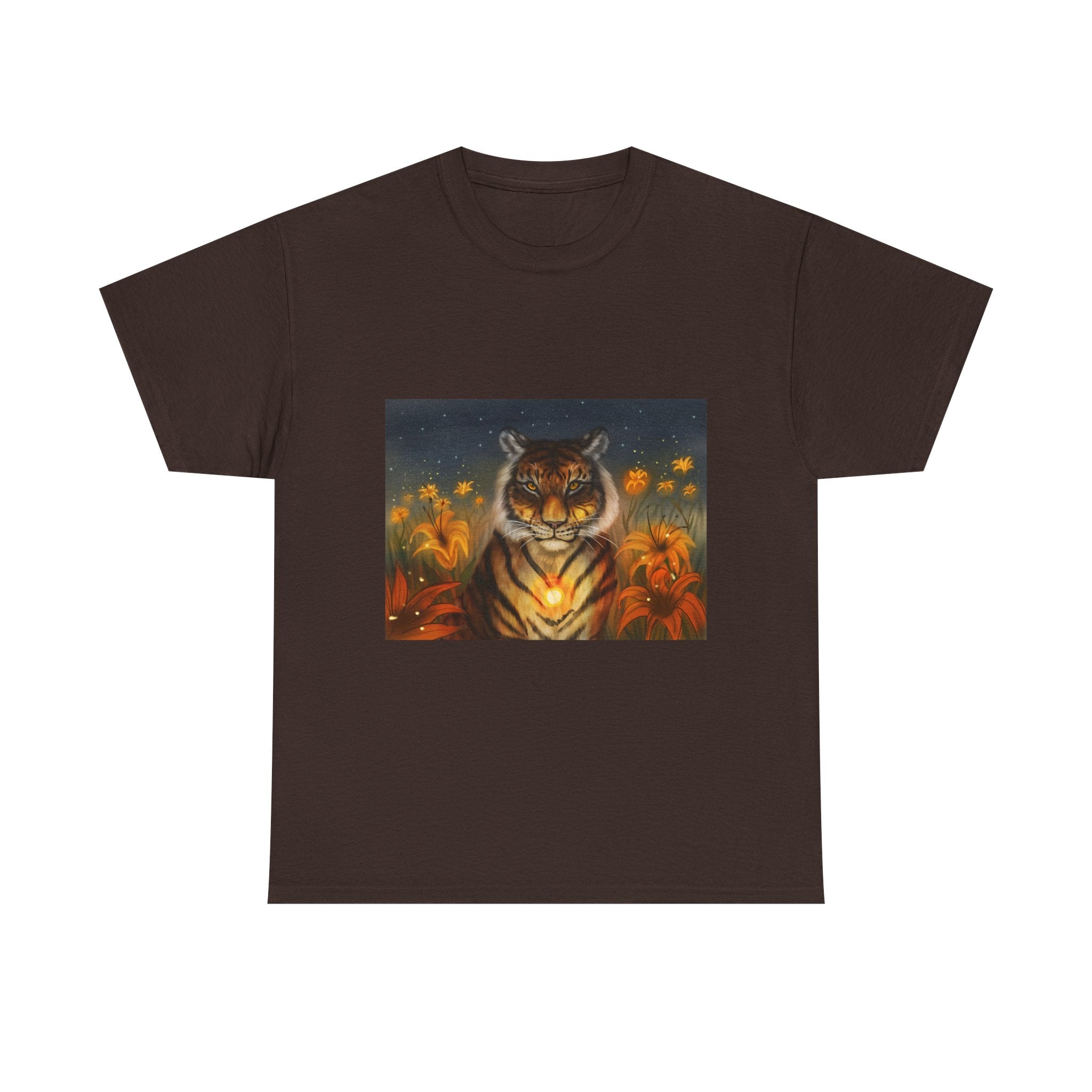 Tiger Lilies  heavy Unisex Adult Cotton Tee