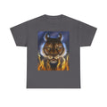 Tiger Flames  heavy Unisex Adult Cotton Tee