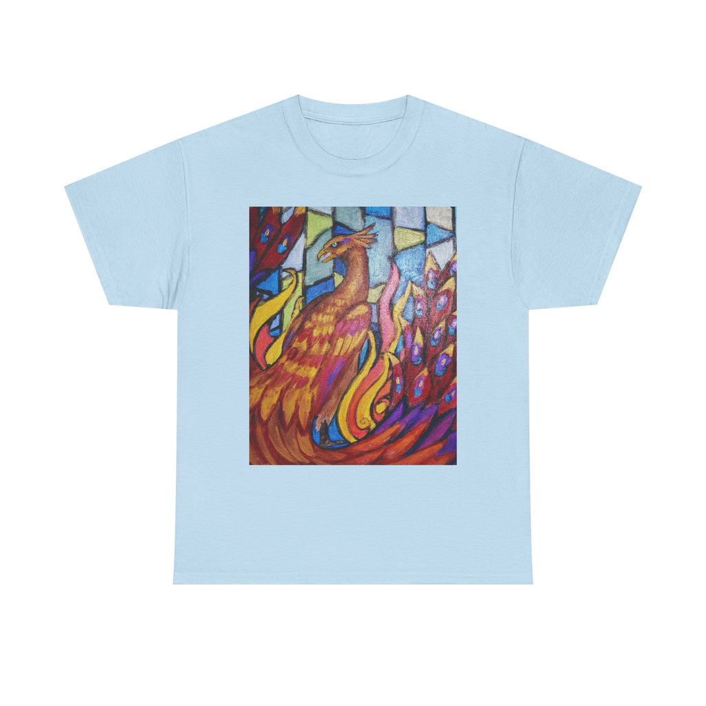 Stained Glass Phoenix heavy Unisex Adult Cotton Tee