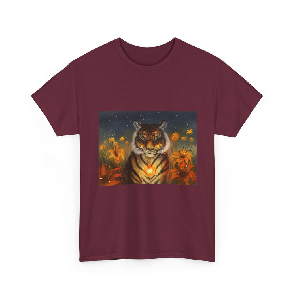 Tiger Lilies  heavy Unisex Adult Cotton Tee