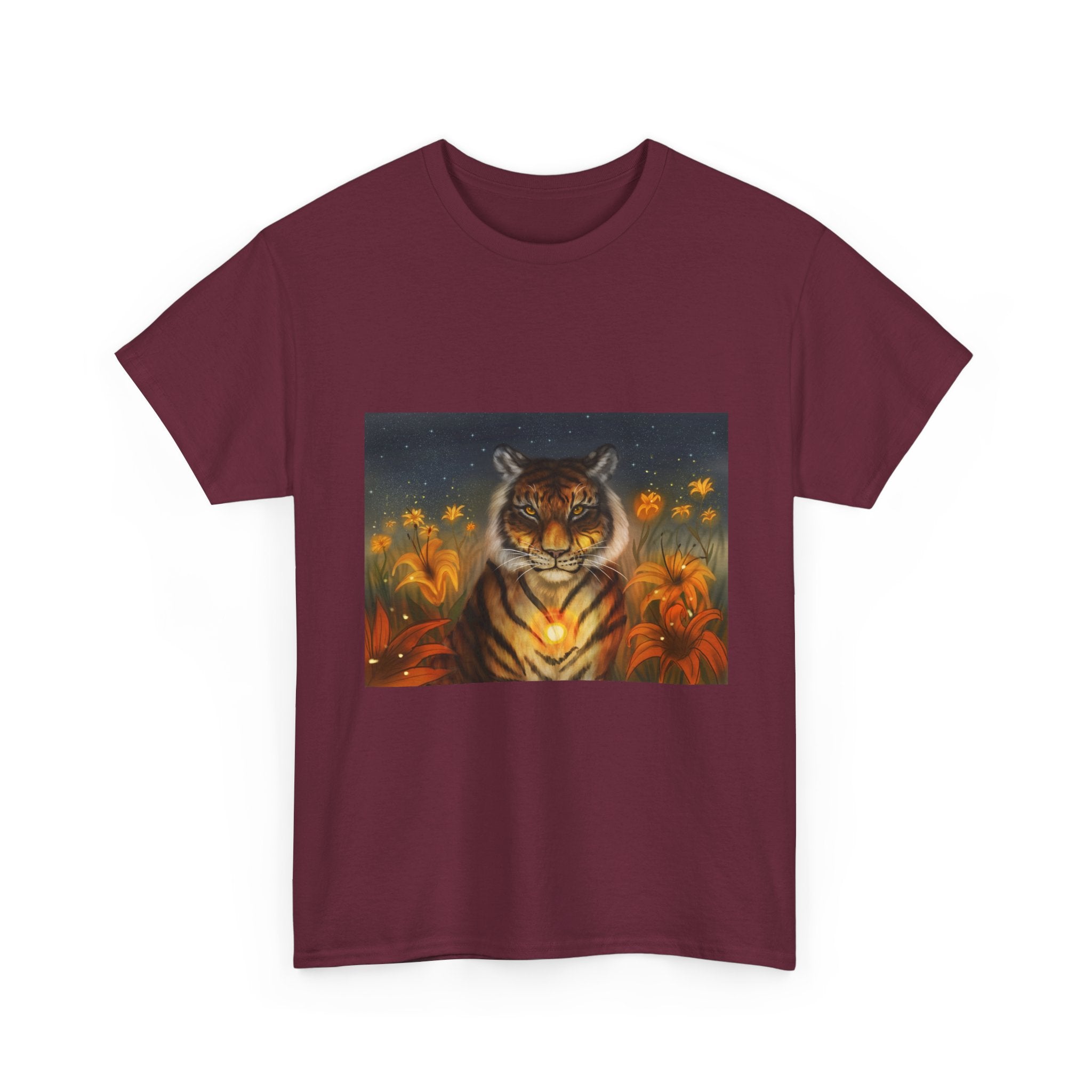 Tiger Lilies  heavy Unisex Adult Cotton Tee