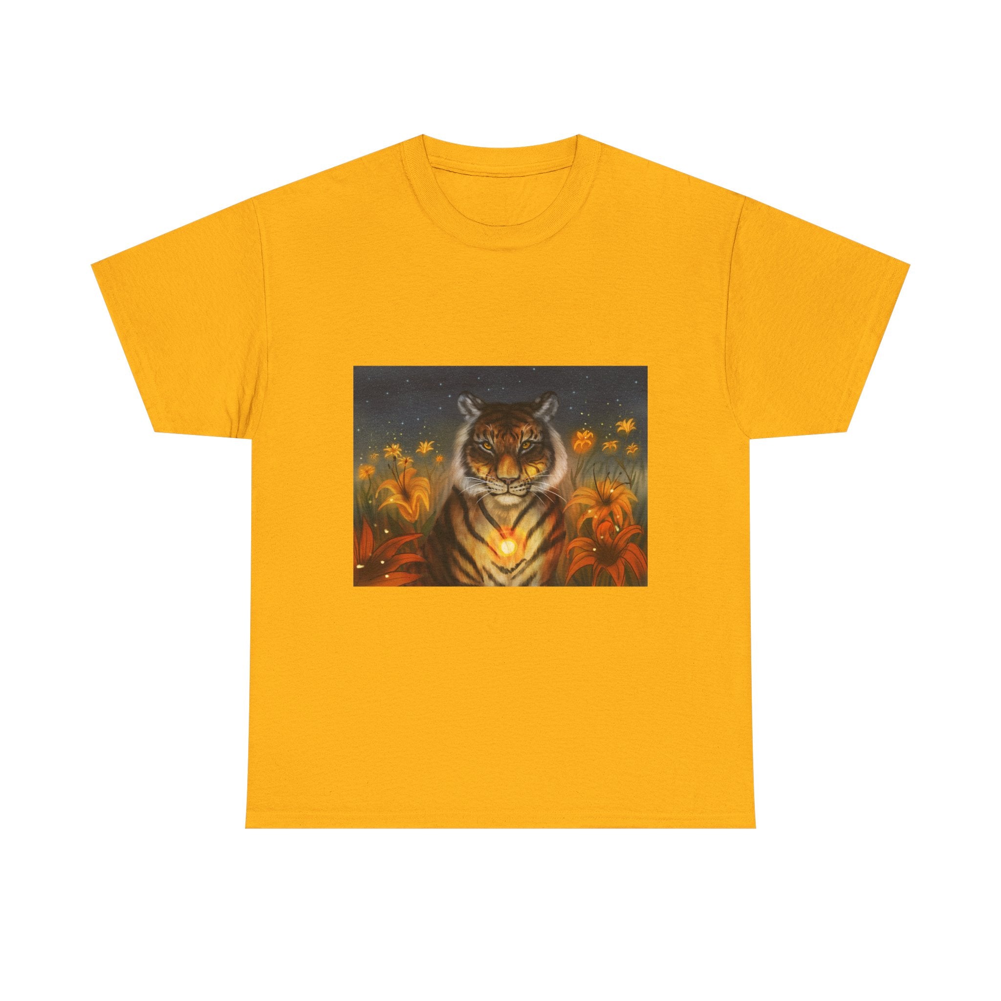 Tiger Lilies  heavy Unisex Adult Cotton Tee