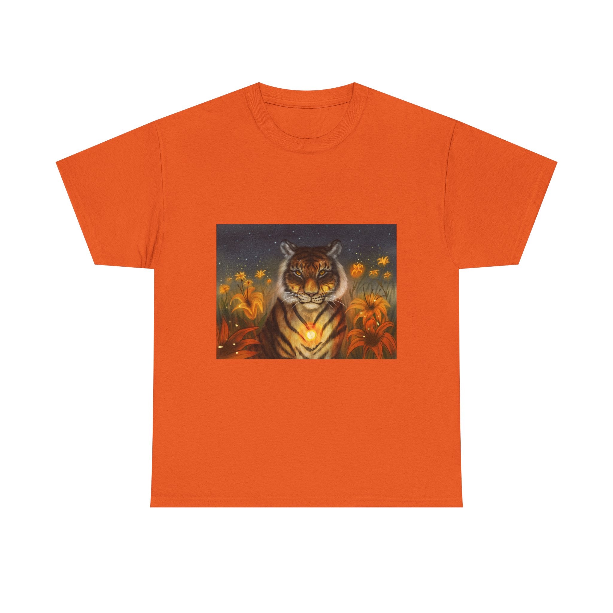 Tiger Lilies  heavy Unisex Adult Cotton Tee